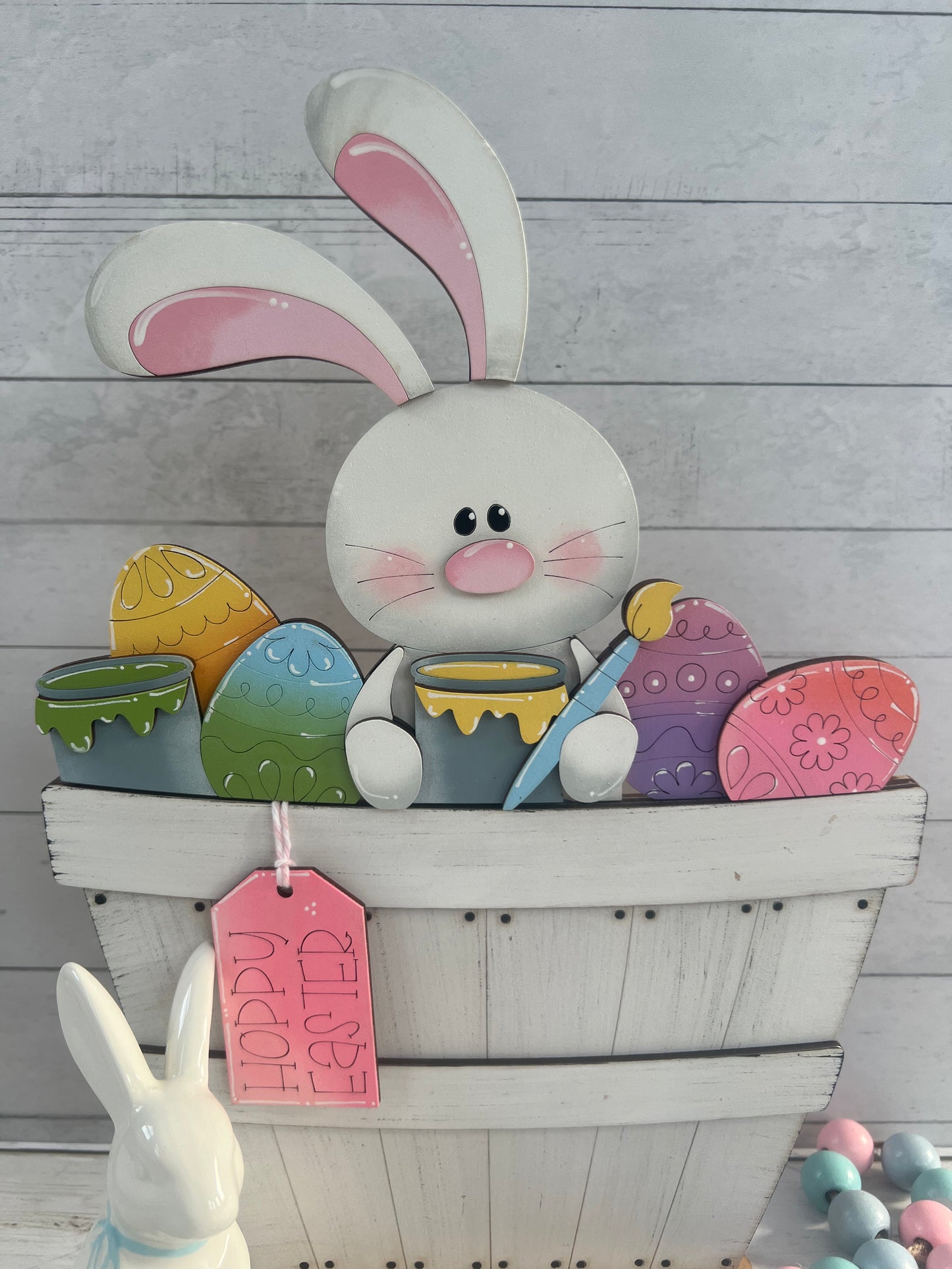 Easter Bunny Egg Coloring Basket Insert – Full Size | Interchangeable Easter Decor
