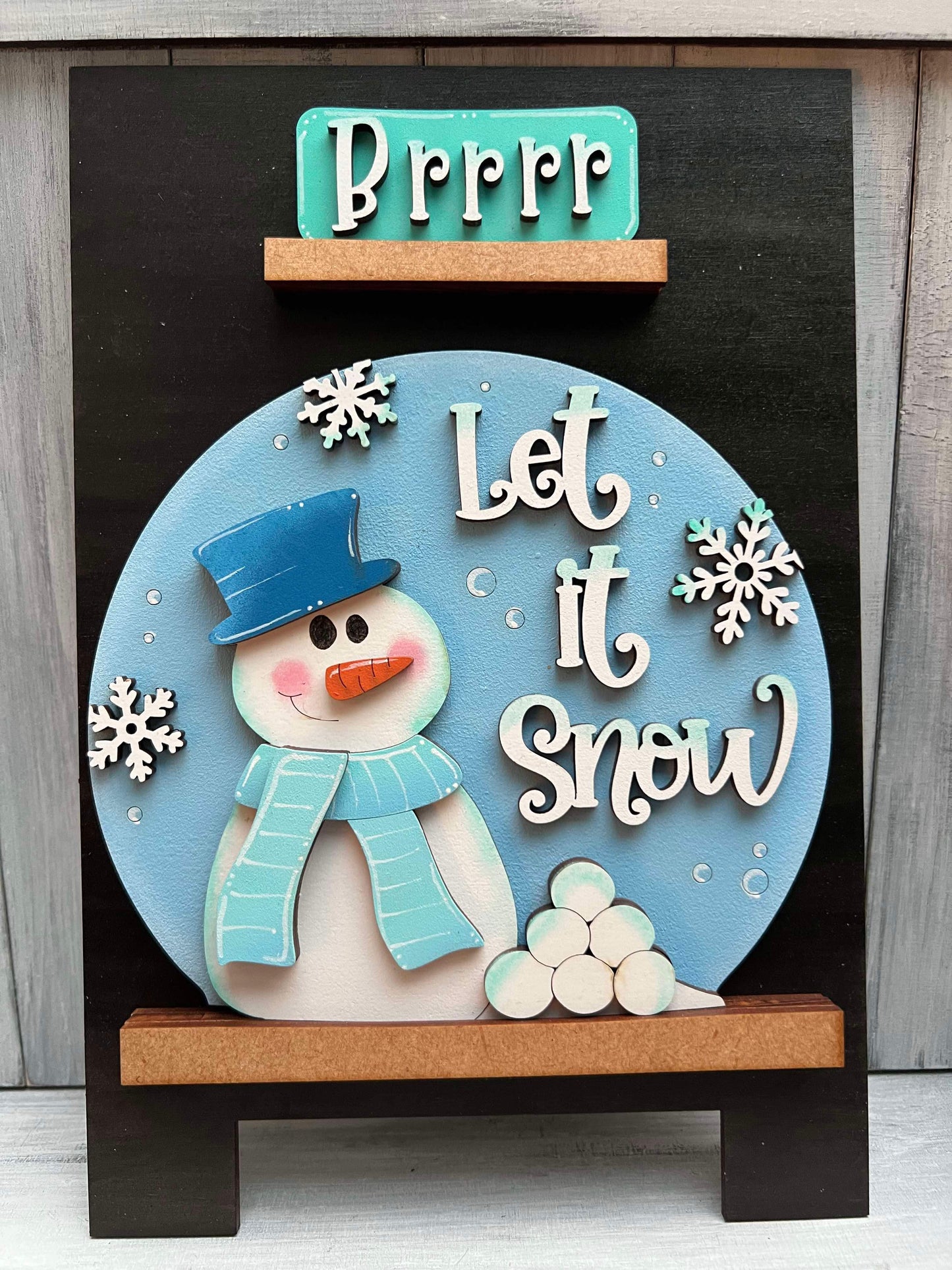 Let it Snow Snowman Easel Insert