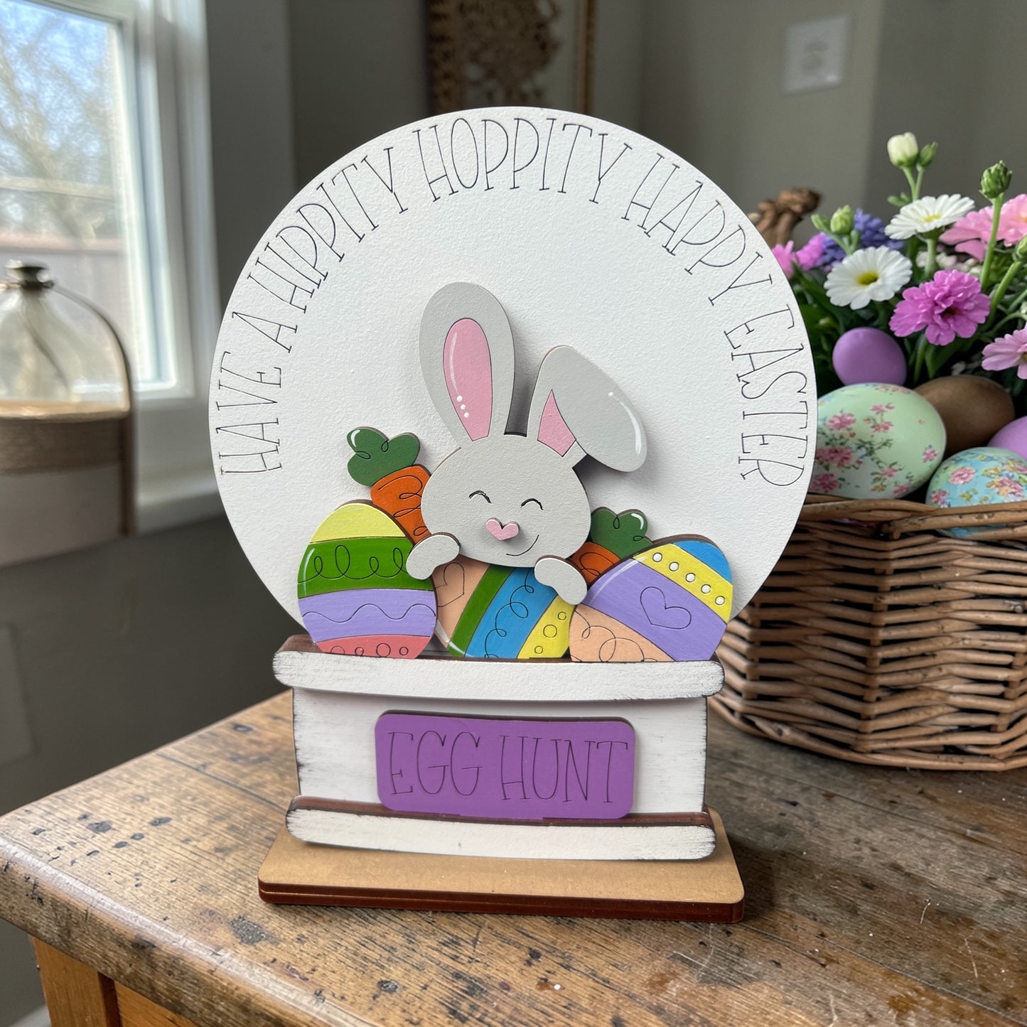 Easter Bunny Egg Hunt Easel Globe Insert