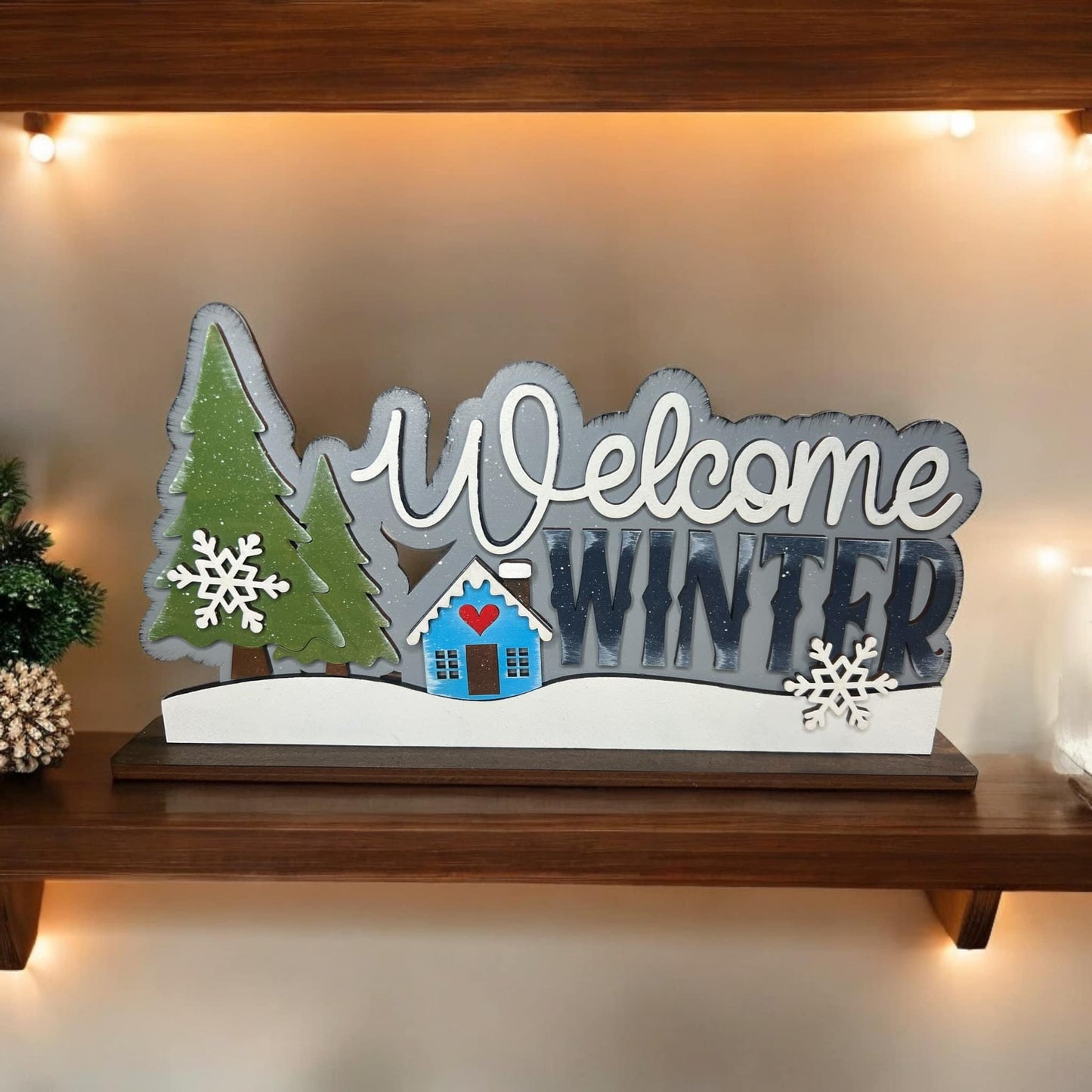 Welcome Winter Shelf Sitter