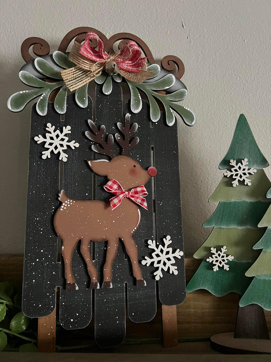 Reindeer Sled Shelf Sitter