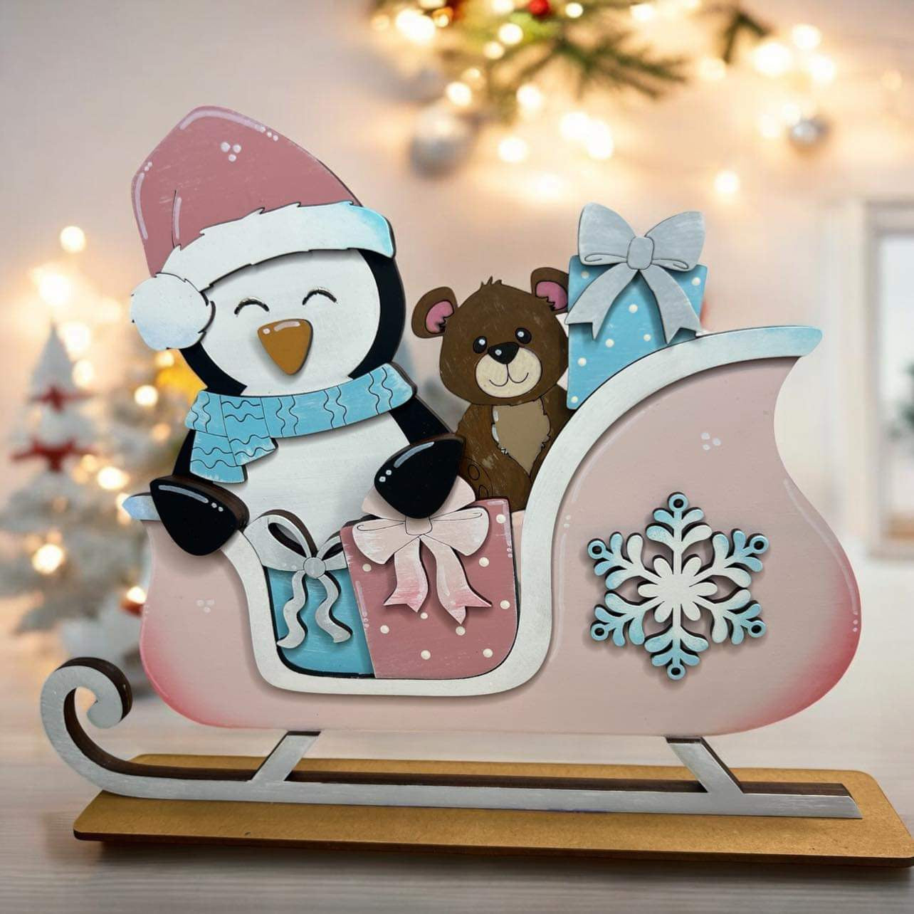Penguin Sled Shelf Sitter