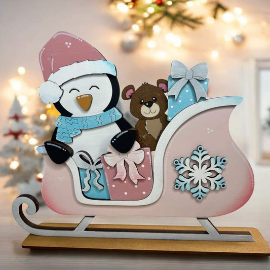 Penguin Sled Shelf Sitter