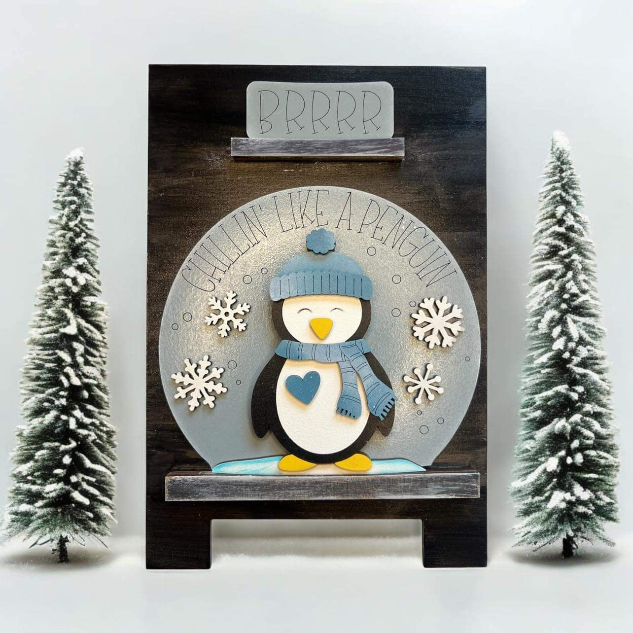 Winter Penguin Easel Globe Insert