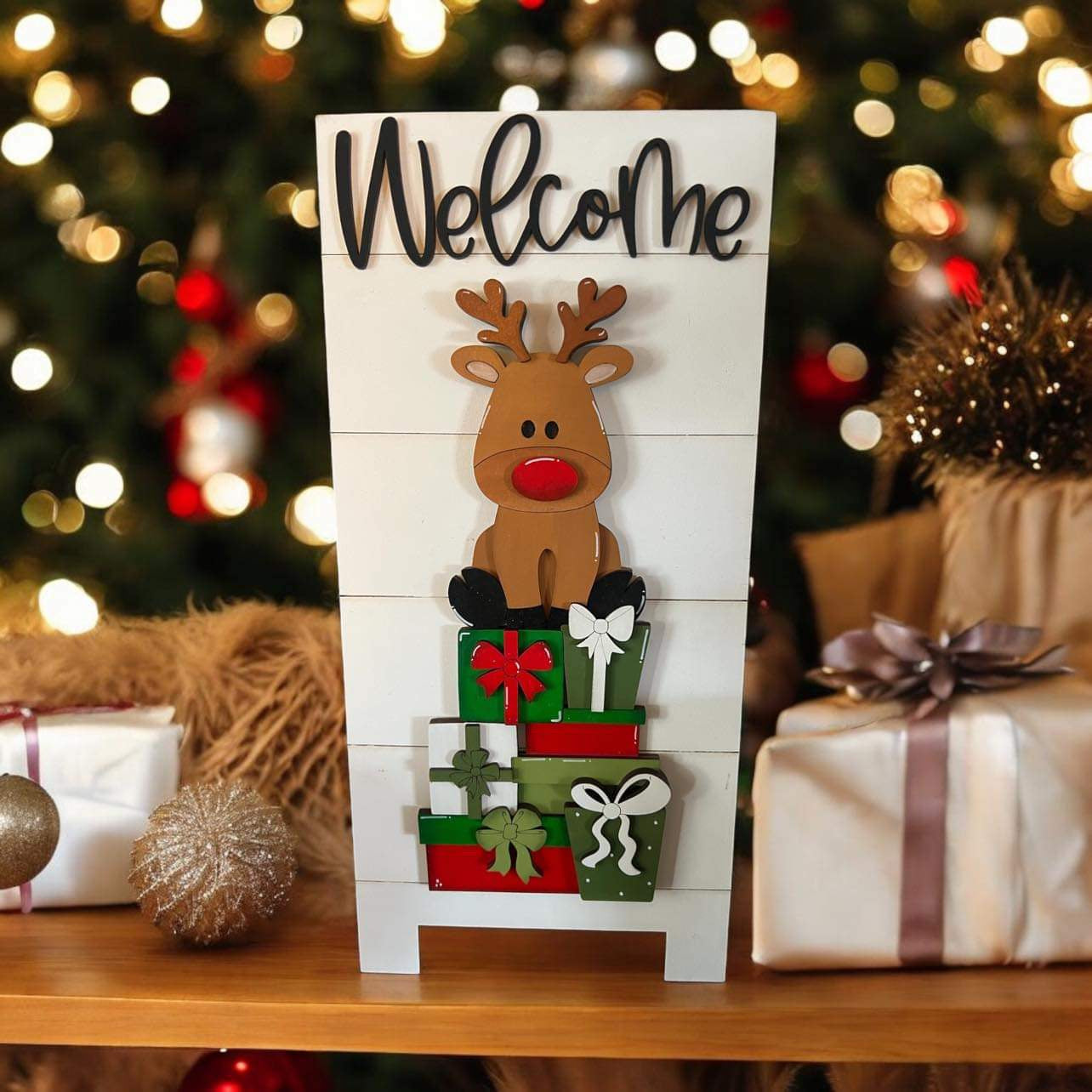 Christmas Reindeer Welcome Sandwich Board