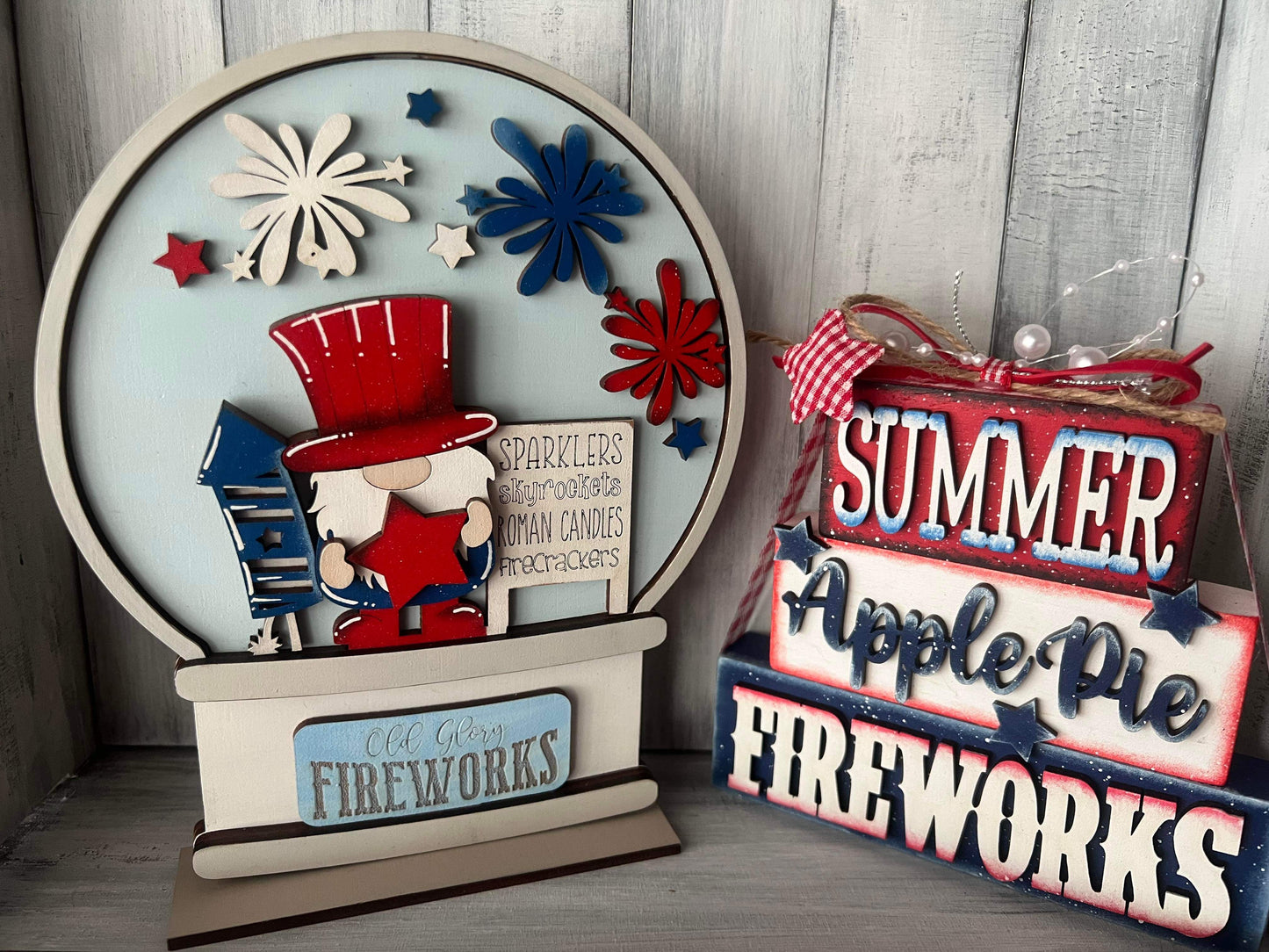 USA Fourth of July Gnome Easel Insert