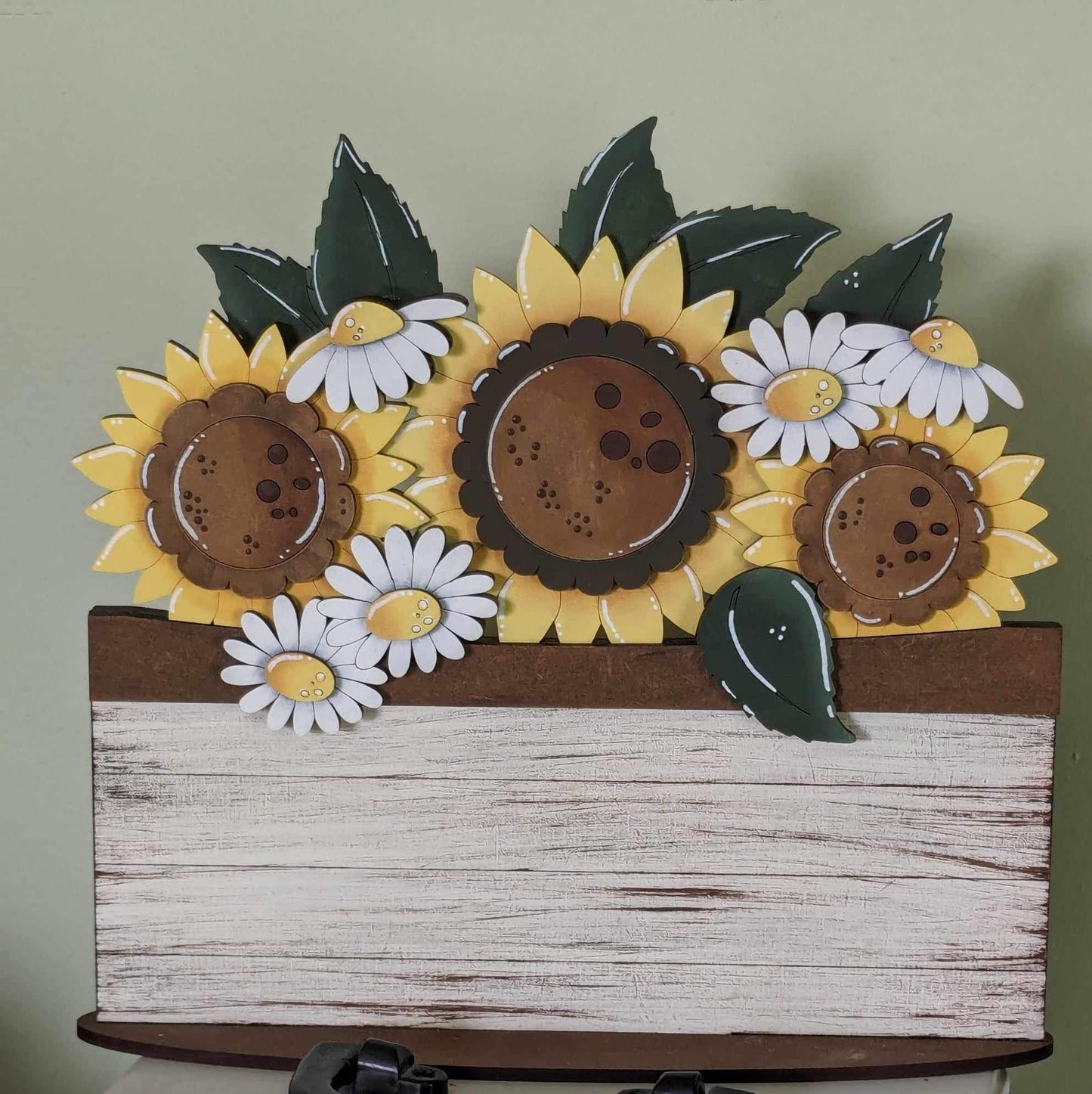 Sunflower and Daisies Basket Insert – Full Size | Interchangeable Fall Decor