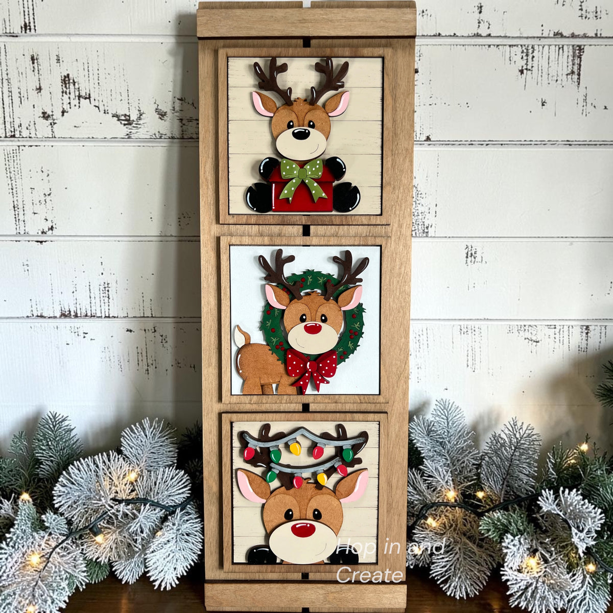 Christmas Reindeer Full Size Interchangeable Tile Set | 4.25” Seasonal Tiles