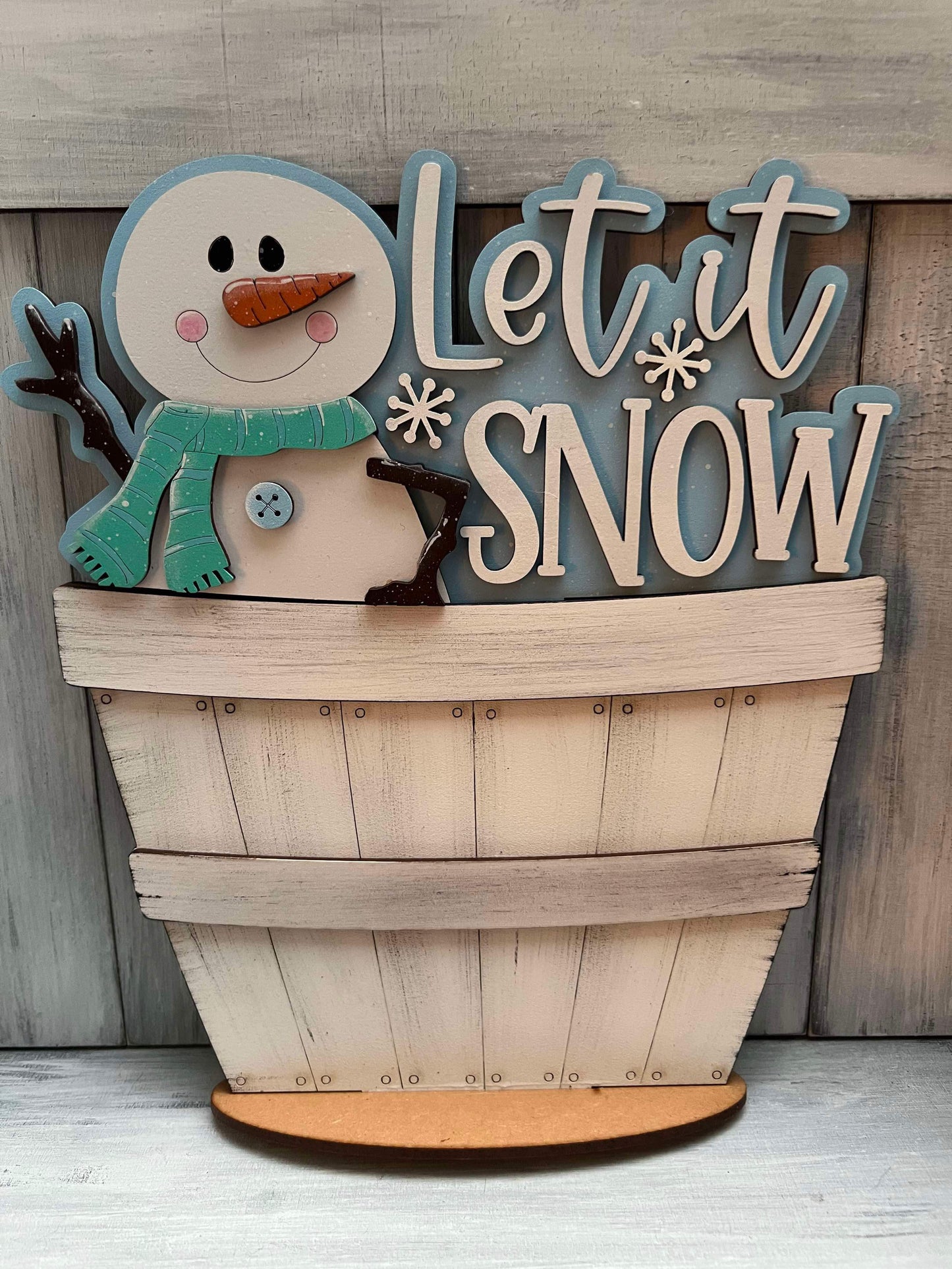 Let it Snow Basket Insert – Full Size | Interchangeable Winter Decor