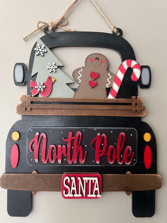 Christmas North Pole Hanging Truck | Cutting Board