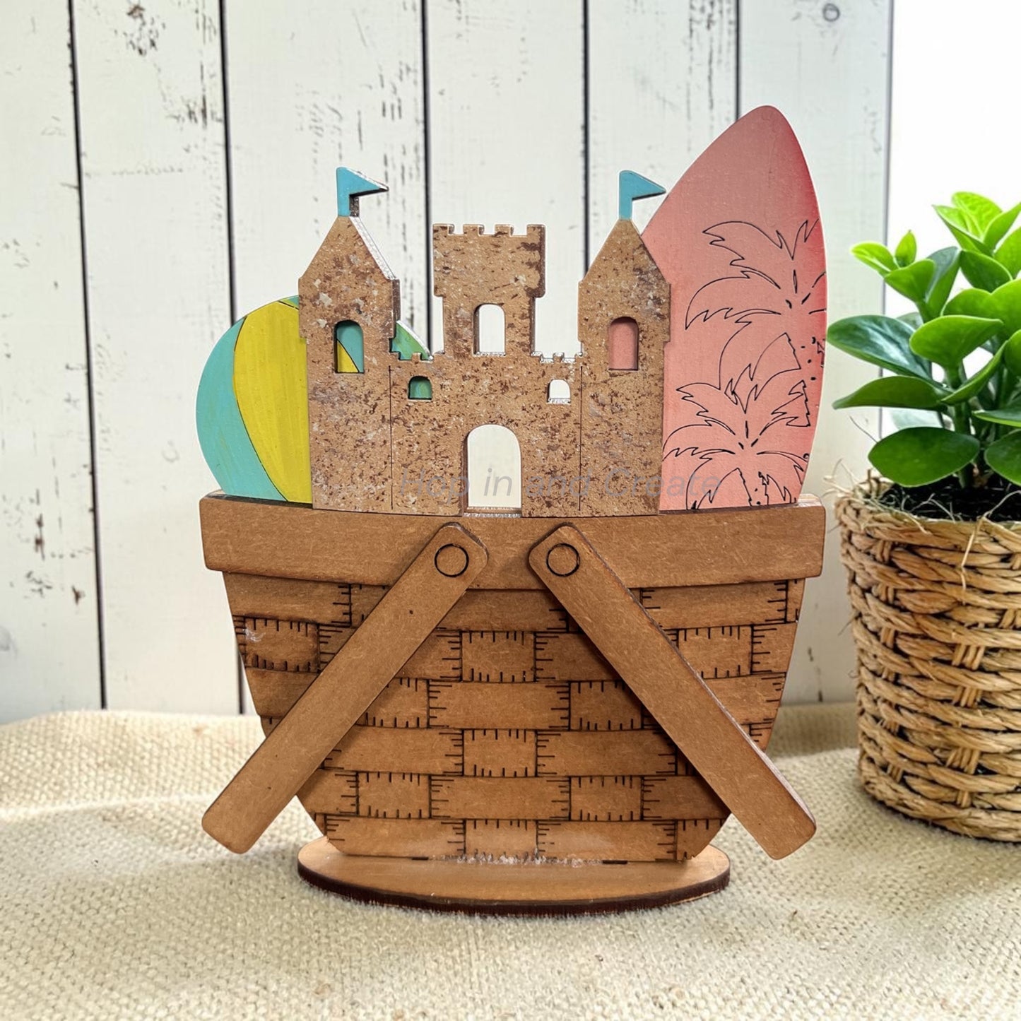 Summer Beach Sandcastle Mini Basket Insert