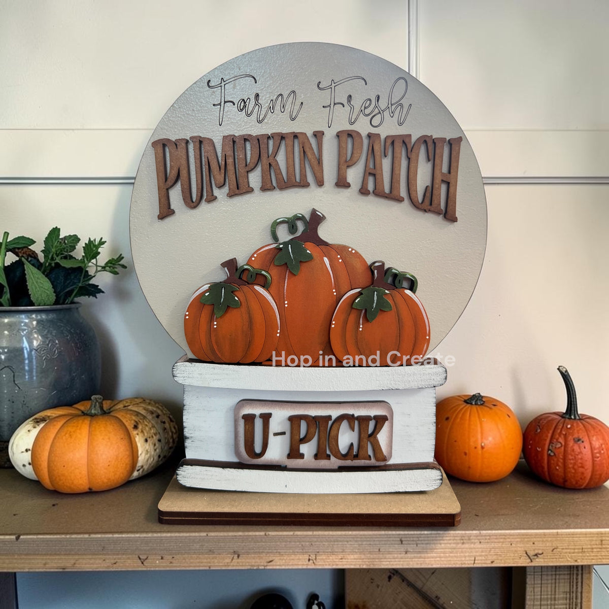 Fall Pumpkin Patch Easel Globe Insert