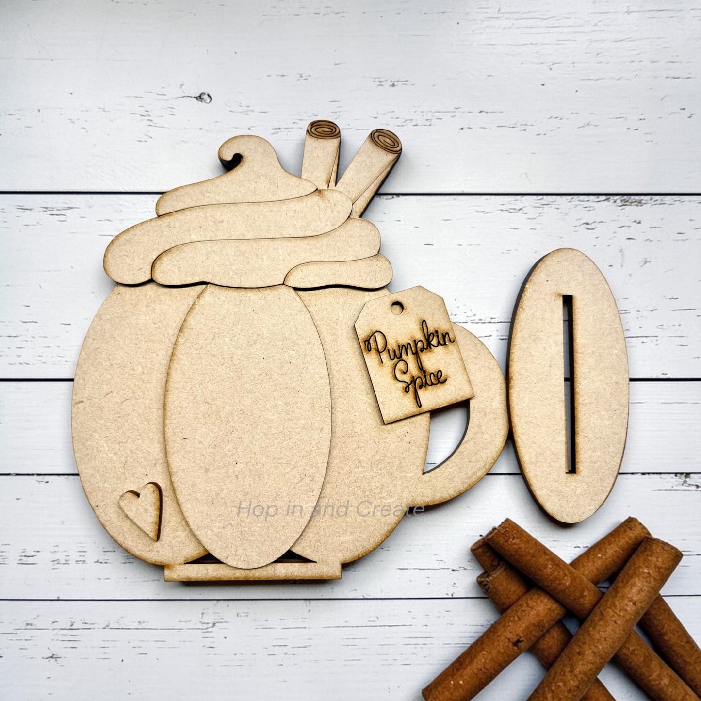 Pumpkin Spice Mug Shelf Sitter DIY Paint Kit