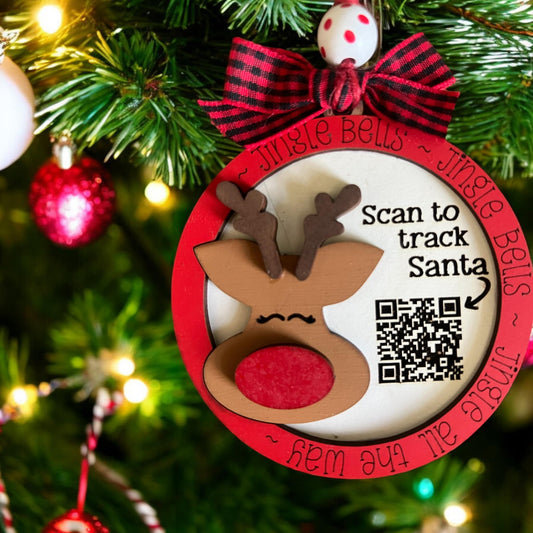 Santa Tracker QR Code Ornament