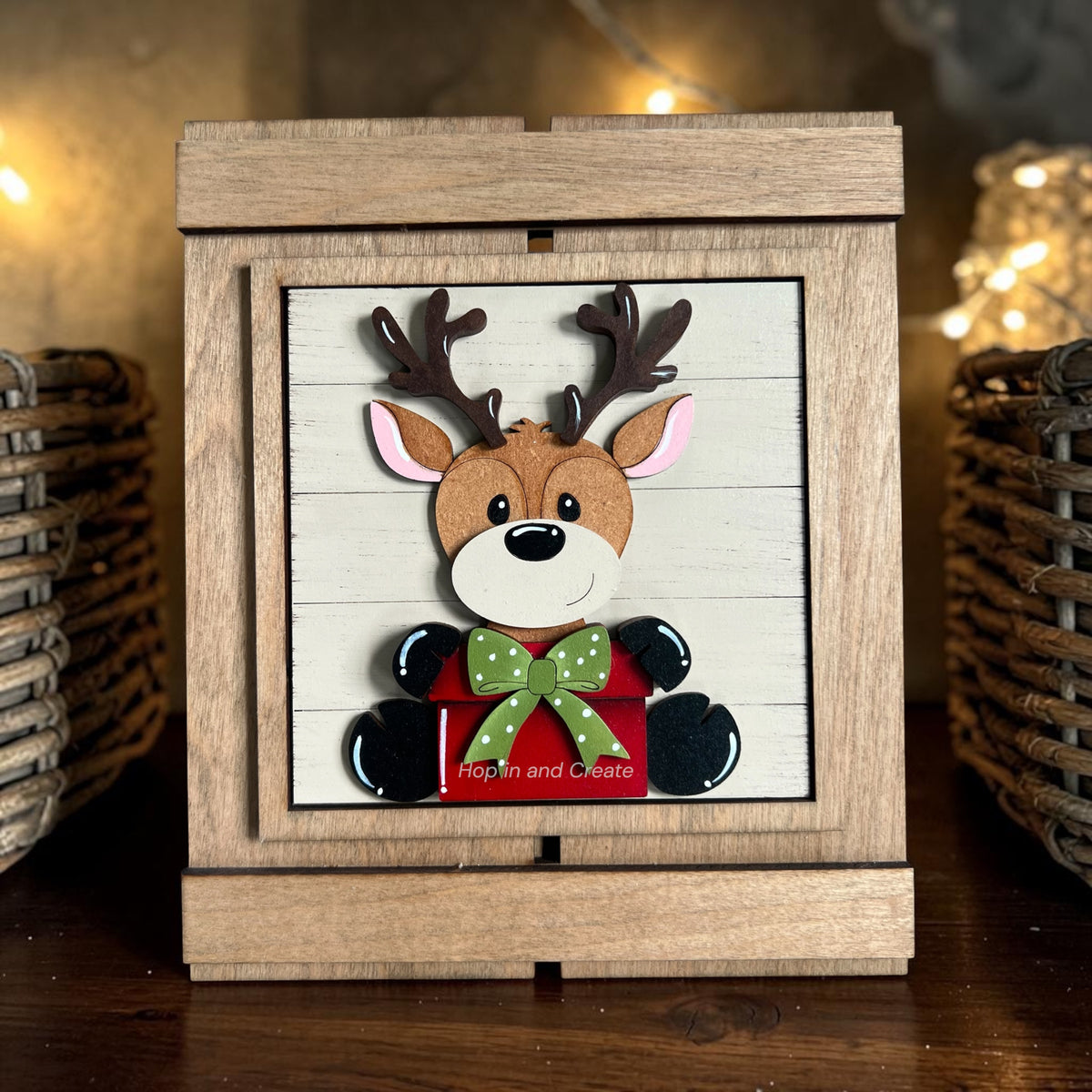 Christmas Reindeer Full Size Interchangeable Tile Set | 4.25” Seasonal Tiles