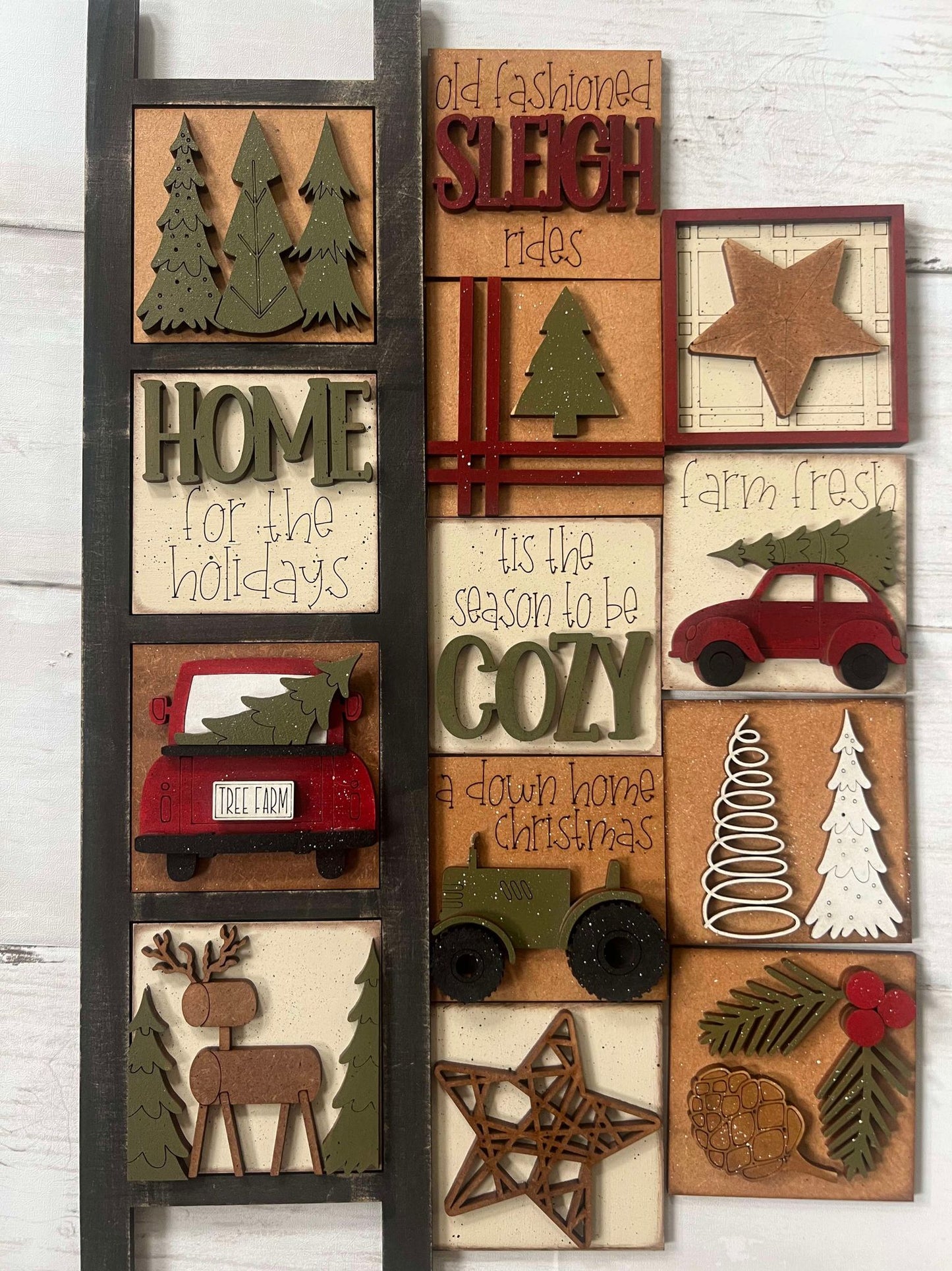 Rustic Farmhouse Christmas Mini Tiles