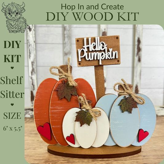 Hello Pumpkin Shelf Sitter DIY Paint Kit