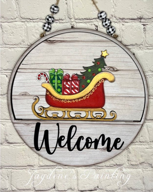 Christmas Sleigh Welcome Sign
