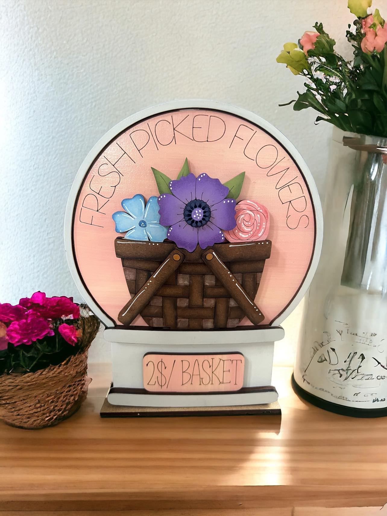 Spring Flower Baset Easel Insert
