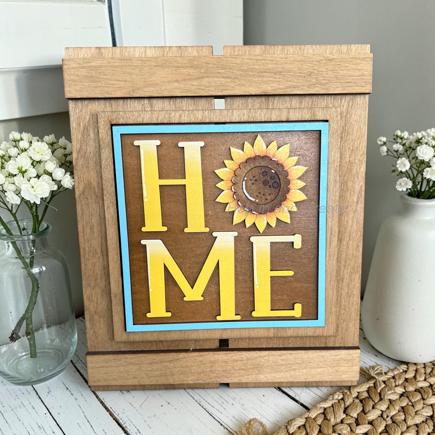 Hand painted sunflower home tile