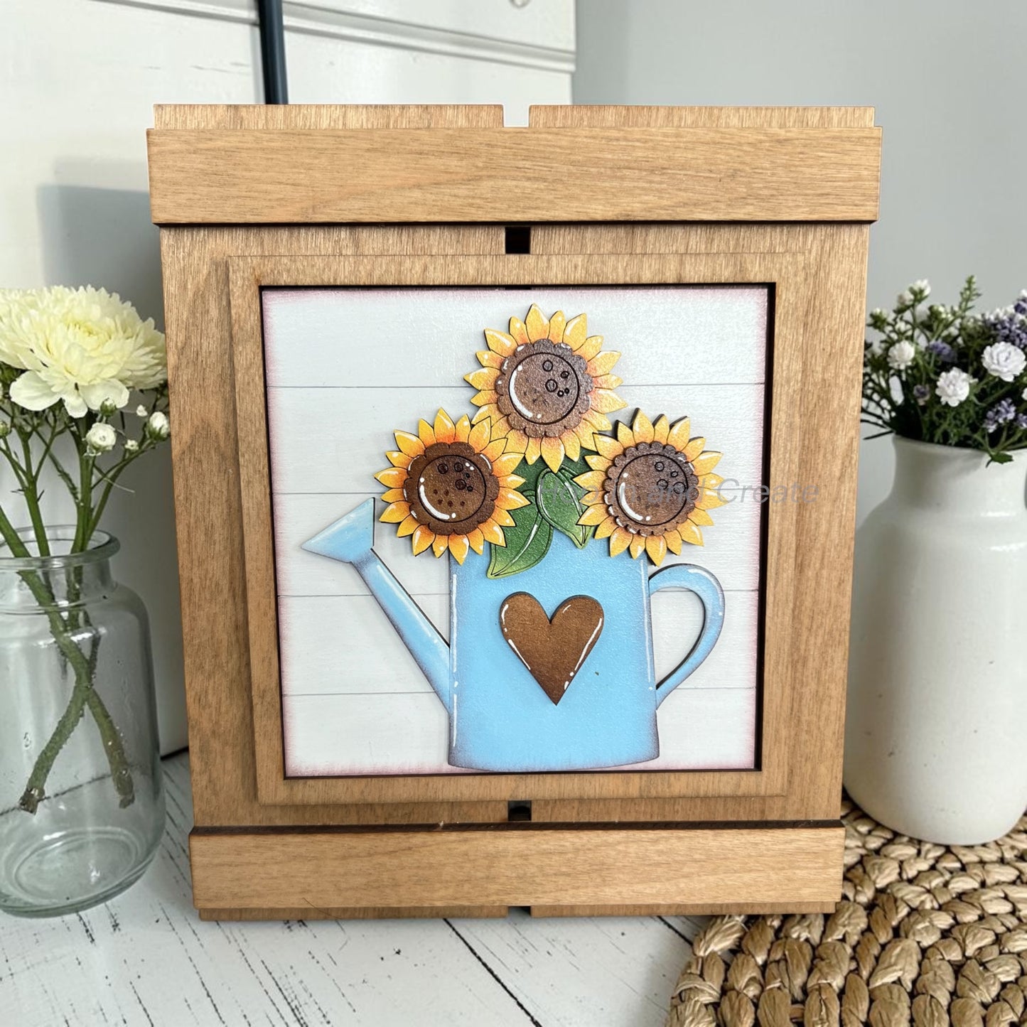 Sunflower watering can tile