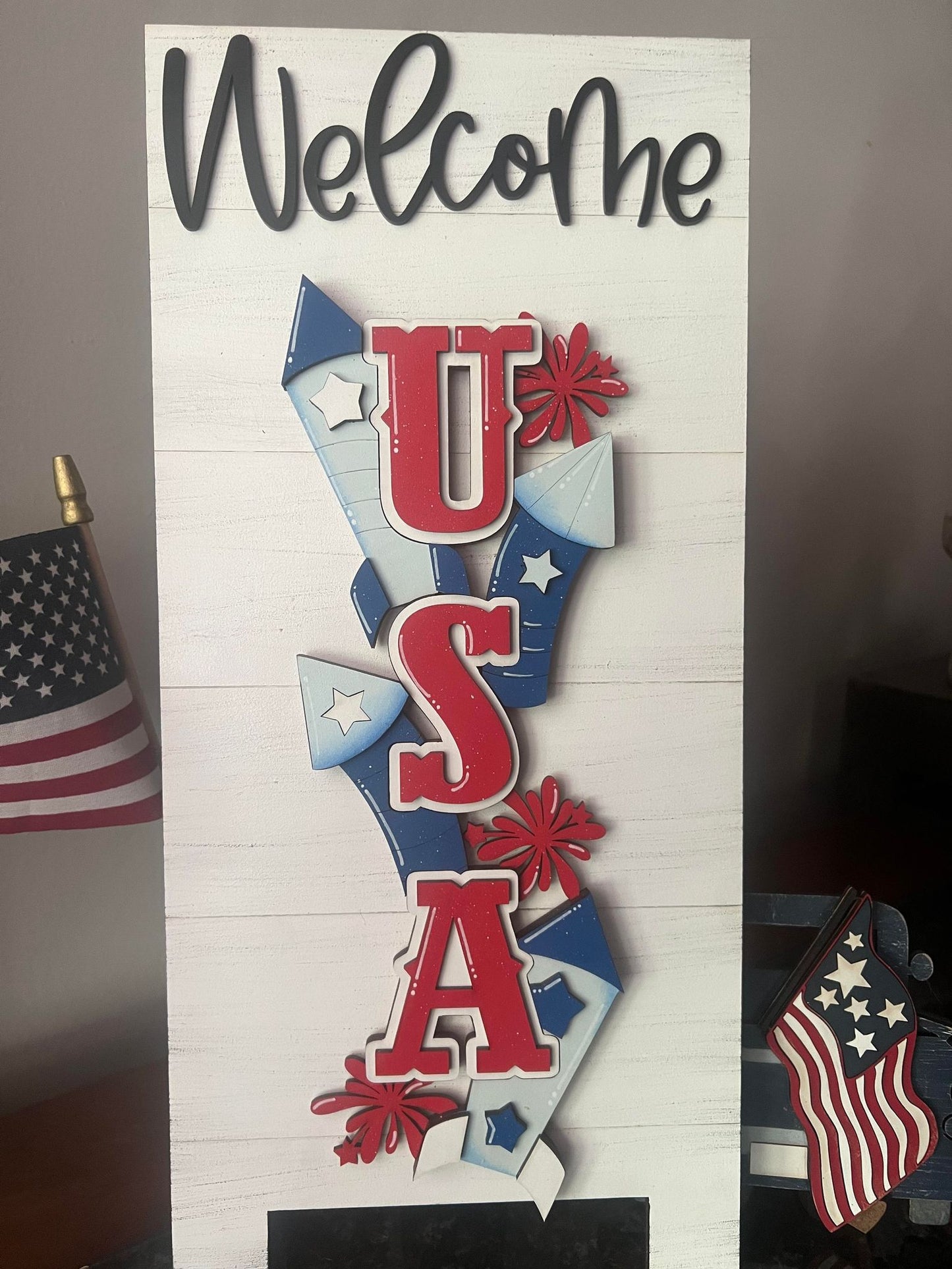 USA Welcome Sandwich Board