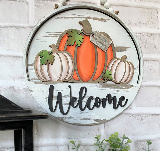 Fall Pumpkin Welcome Sign