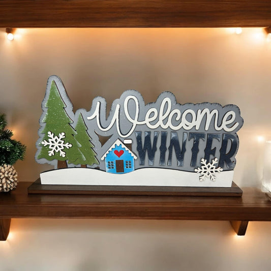 Welcome Winter Shelf Sitter