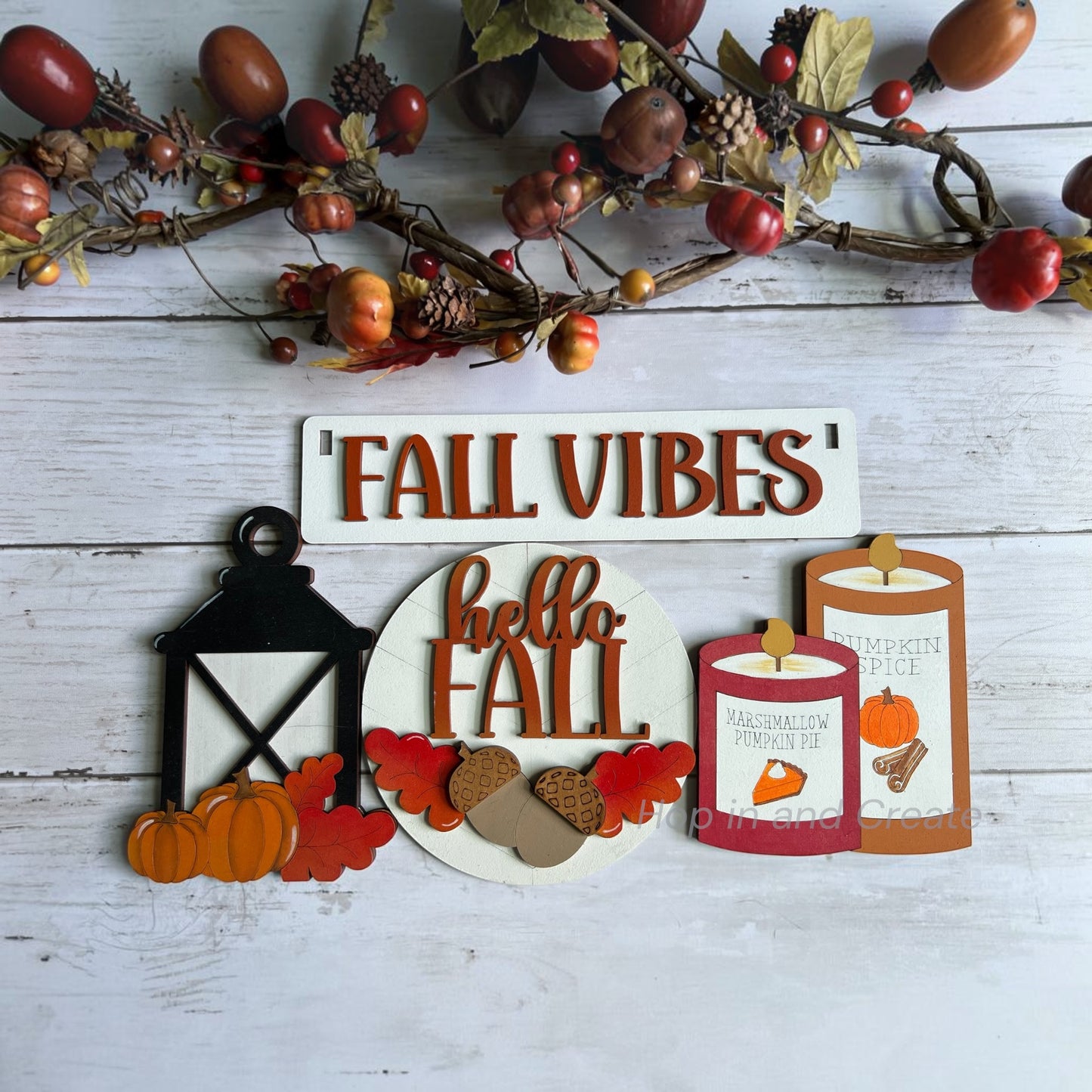 Fall Vibes Wagon Crate Insert | Interchangeable Autumn Wagon Decor