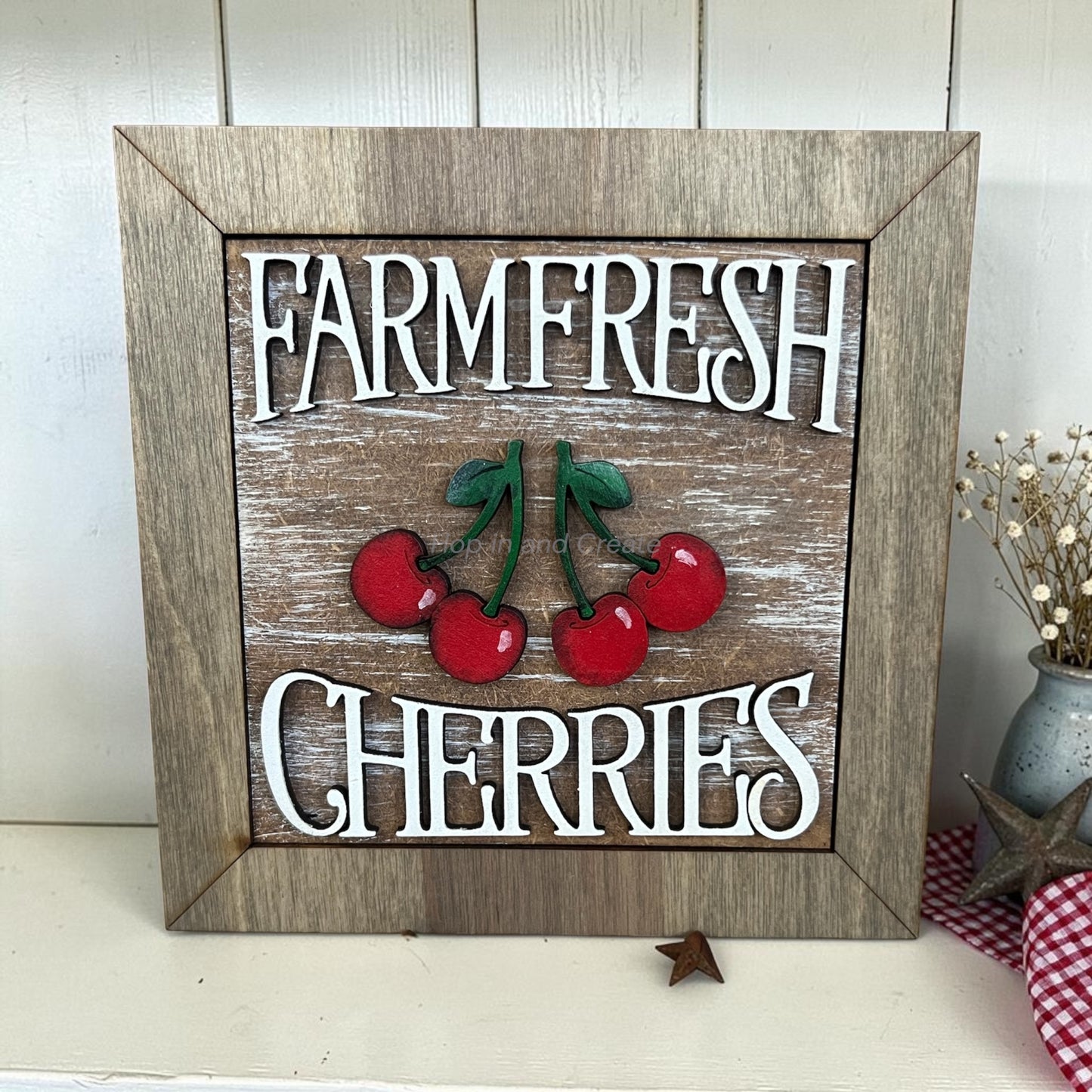 Farmhouse Full Size Cherry Interchangeable Tiles