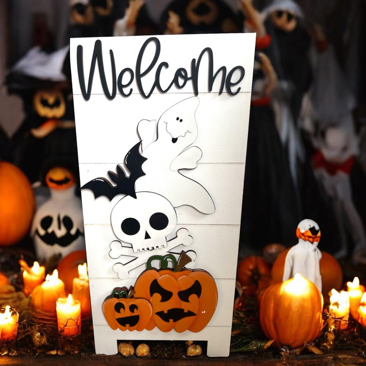 Halloween 1 (ghost and pumpkins) Welcome Sandwich Board