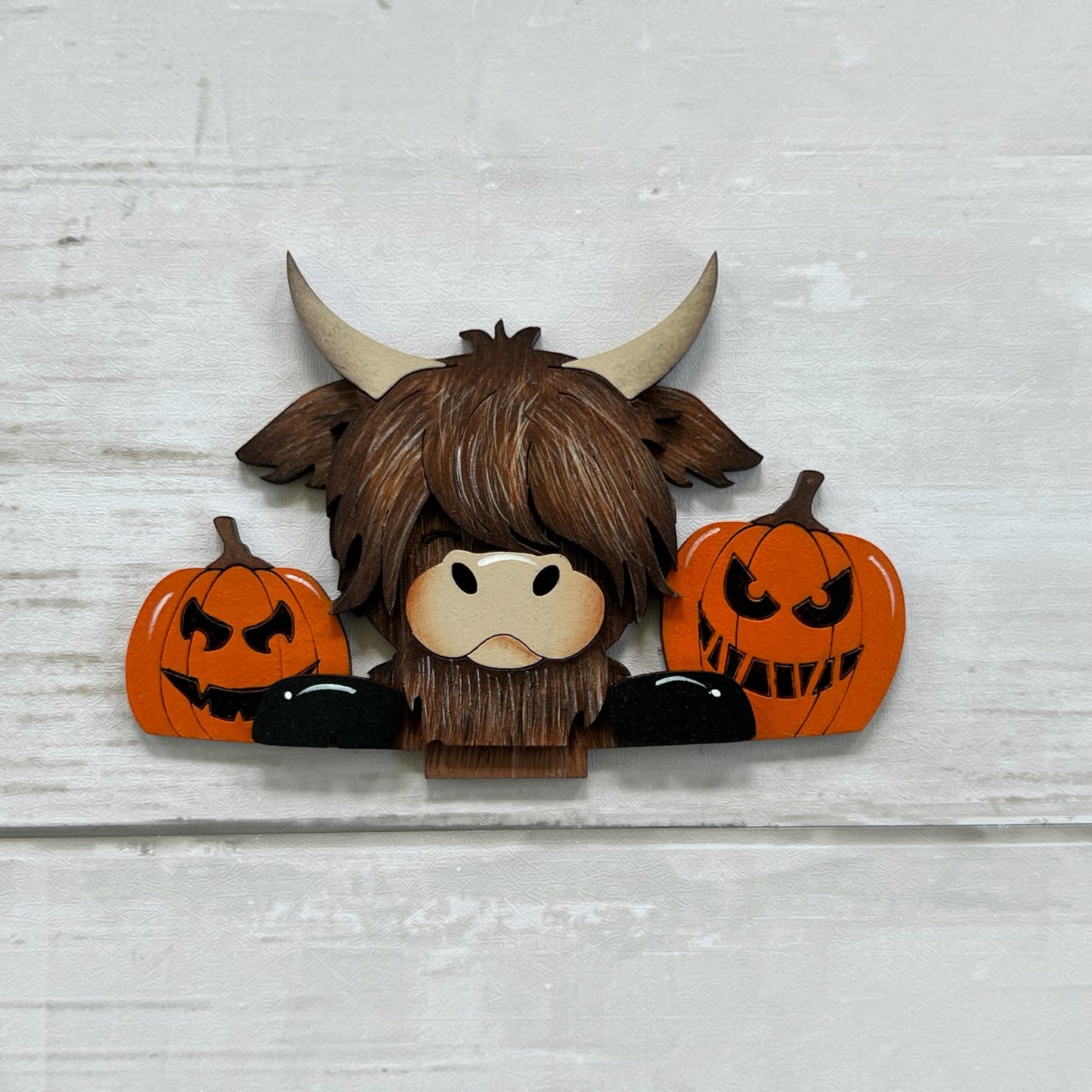 Highland Cow Halloween Mini Basket Insert