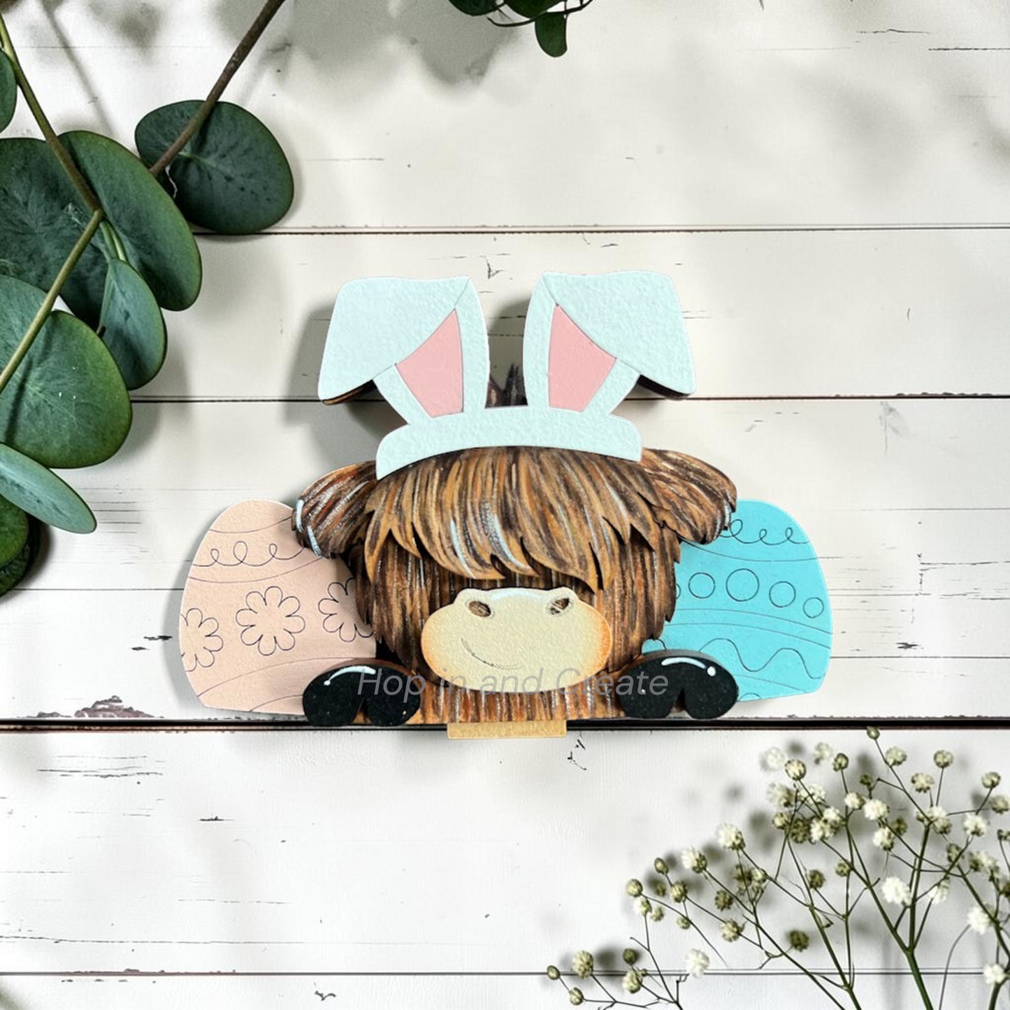Highland Cow Easter Egg Mini Basket Insert | Interchangeable Basket Insert