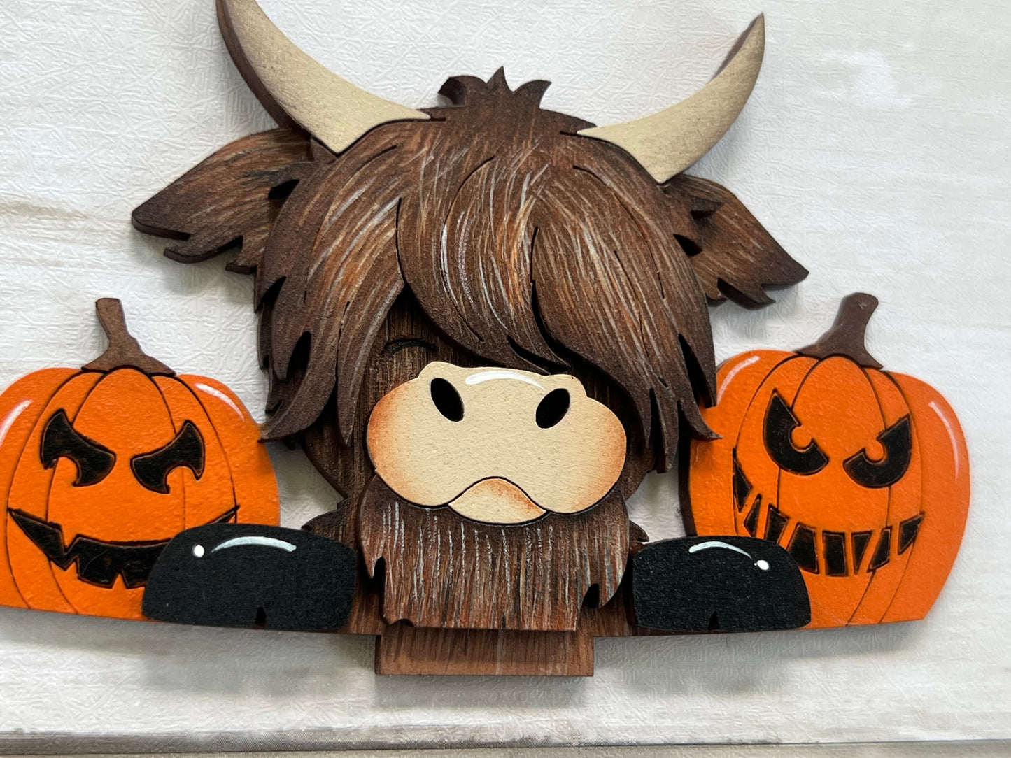 Highland Cow Halloween Mini Basket Insert