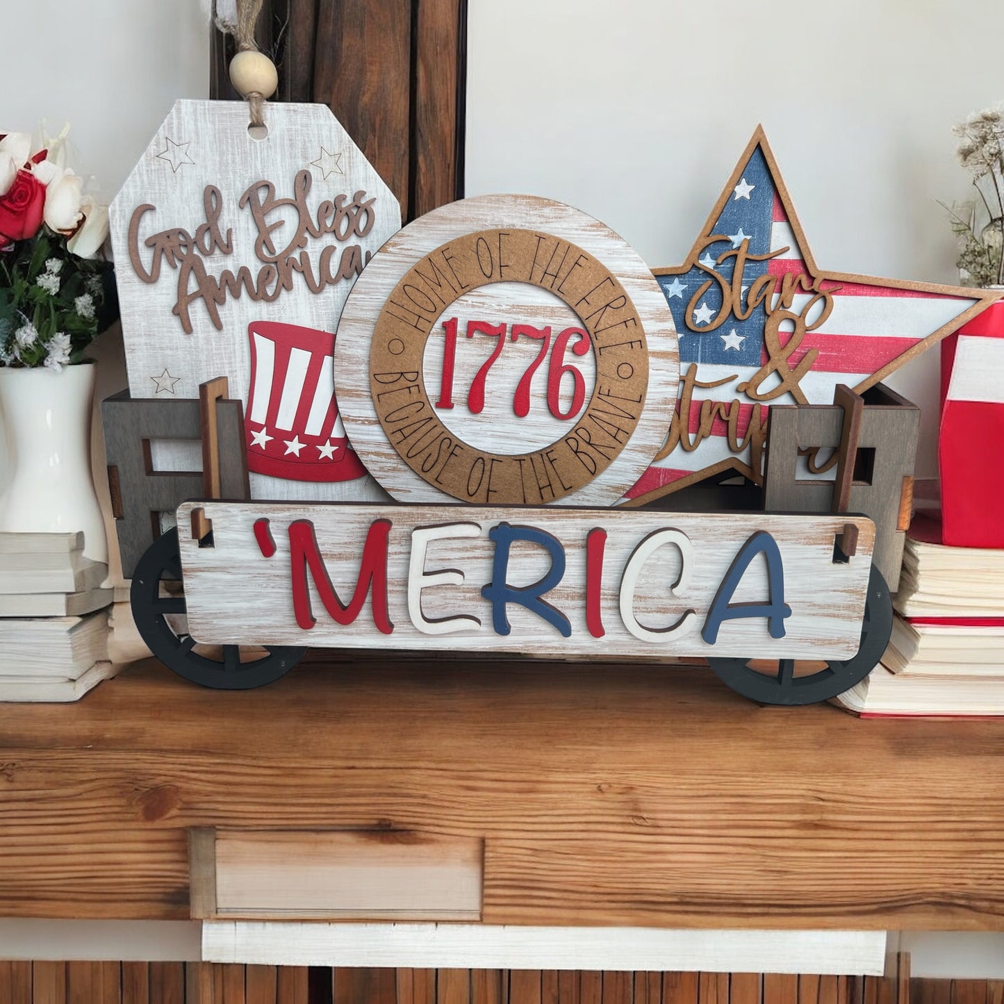 USA America 4th of July Crate