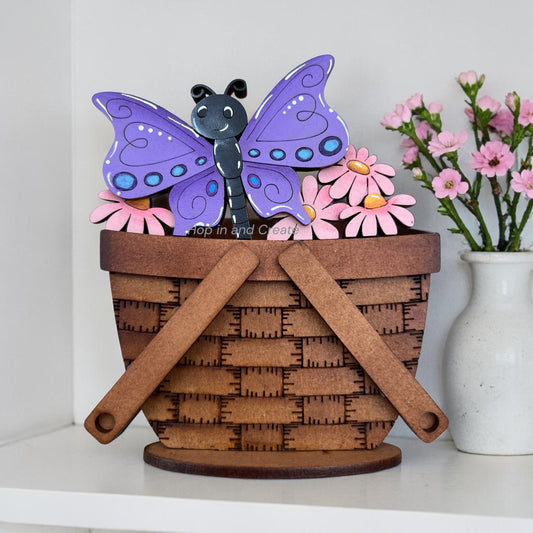 interchangeable mini basket with butterfly and flower decorations 