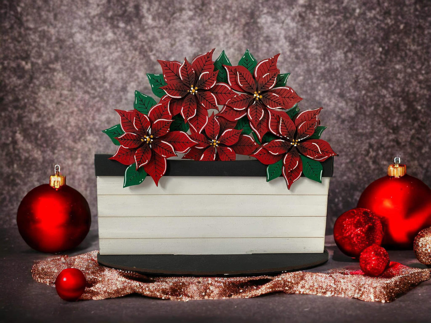 Poinsettia Basket Insert Basket Insert – Full Size | Interchangeable Christmas Decor