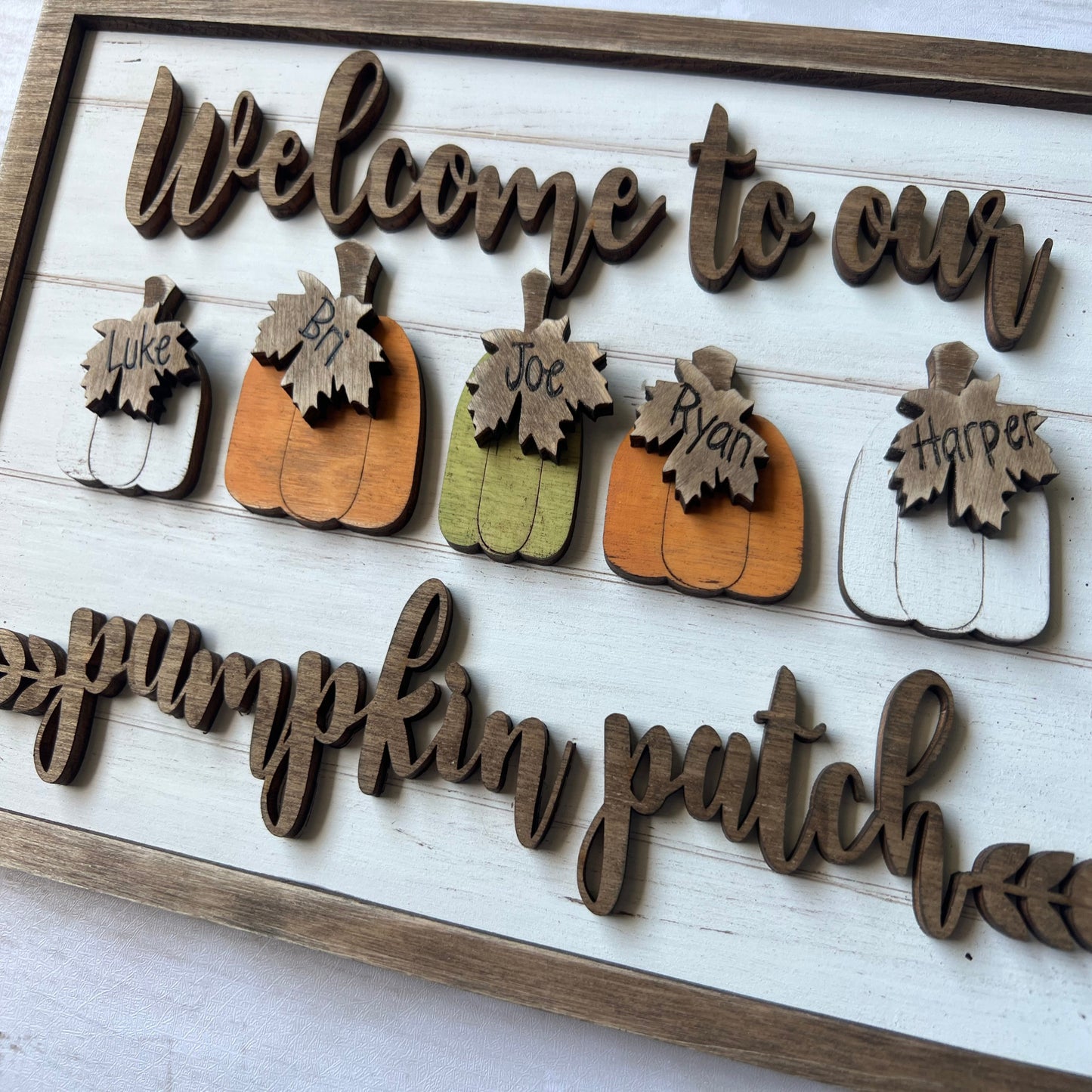 Personalized "Welcome to Our Pumpkin Patch" Wood Sign