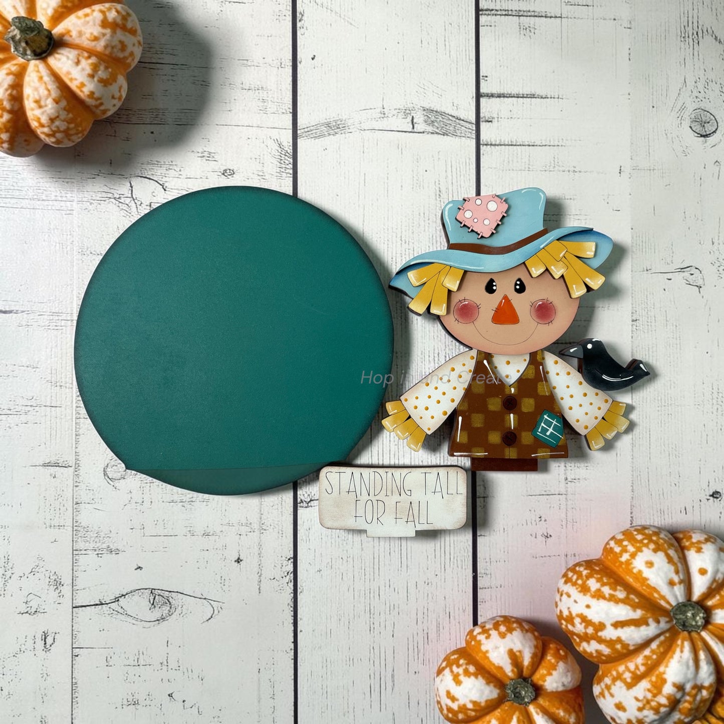 Scarecrow Easel Globe Insert | Fall Interchangeable Decor