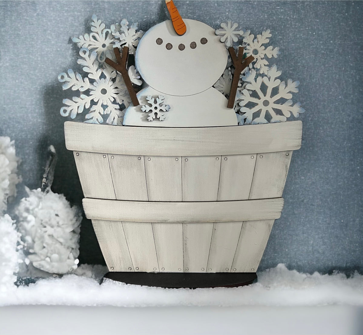 snowman with snowflakes